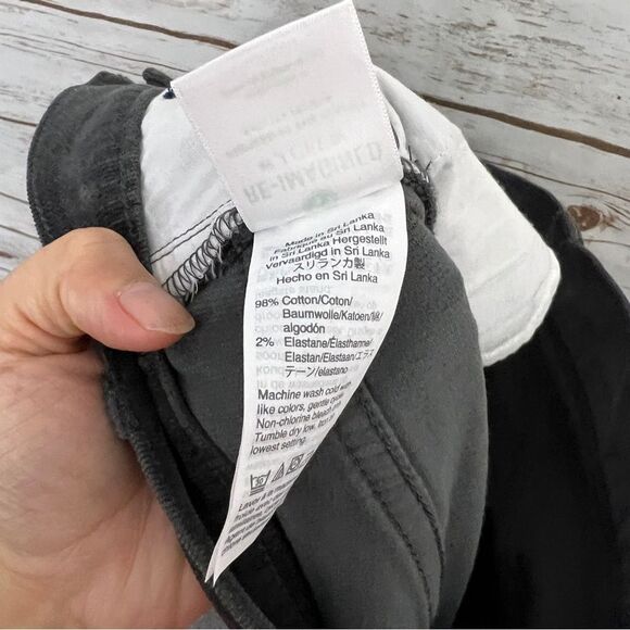 J Crew Gray 9” High Rise Skinny Corduroy Exposed Button Fly Pants - Picture 5 of 6